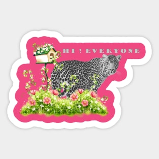 Garden With Leopard Flowers Sticker